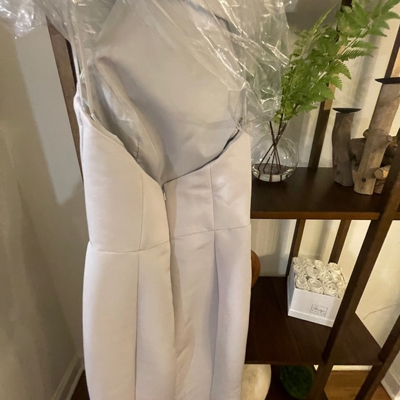 Amsale Austin Platinum Faille Bridesmaid Dress - Picture 4 of 6